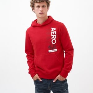 Aeropostale Streetwear Red Graphic Oversized Hoodie Size Xl